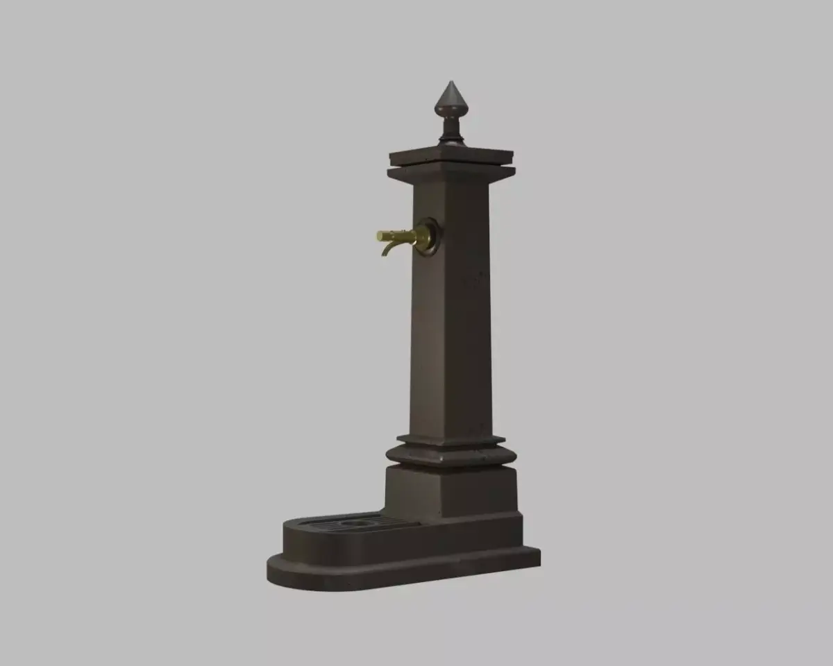 Old Fountain  Low-poly 3D model