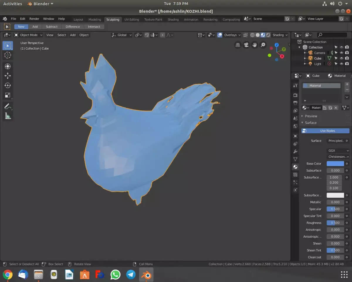 Hen model chicken Free low-poly 3D model