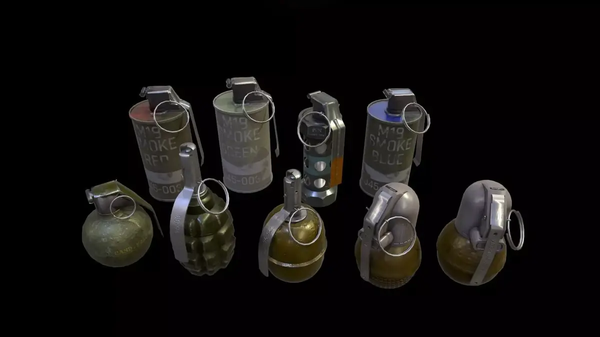 Grenades Pack Low-poly 3D model