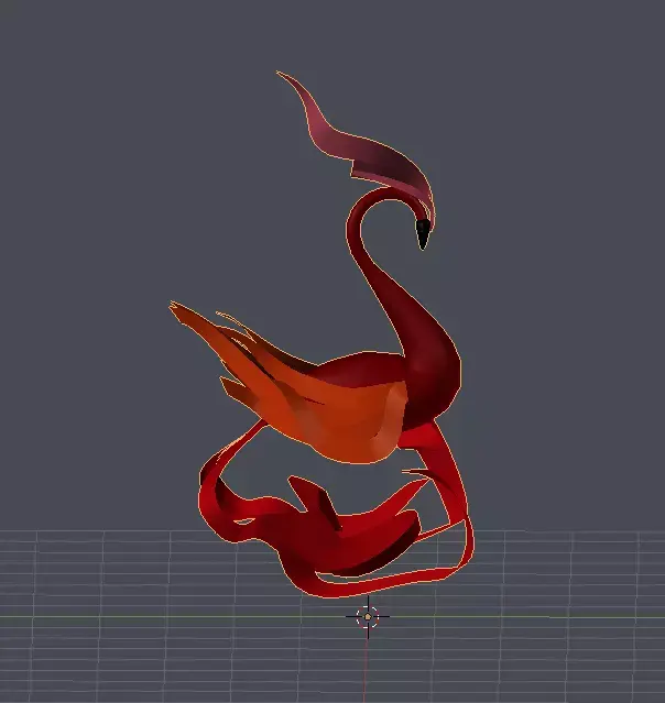 SUZAKU swan Low-poly 3D model