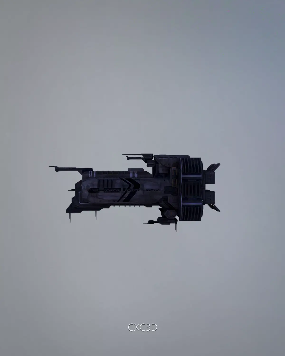 Command Spaceship - CXC Low-poly 3D model
