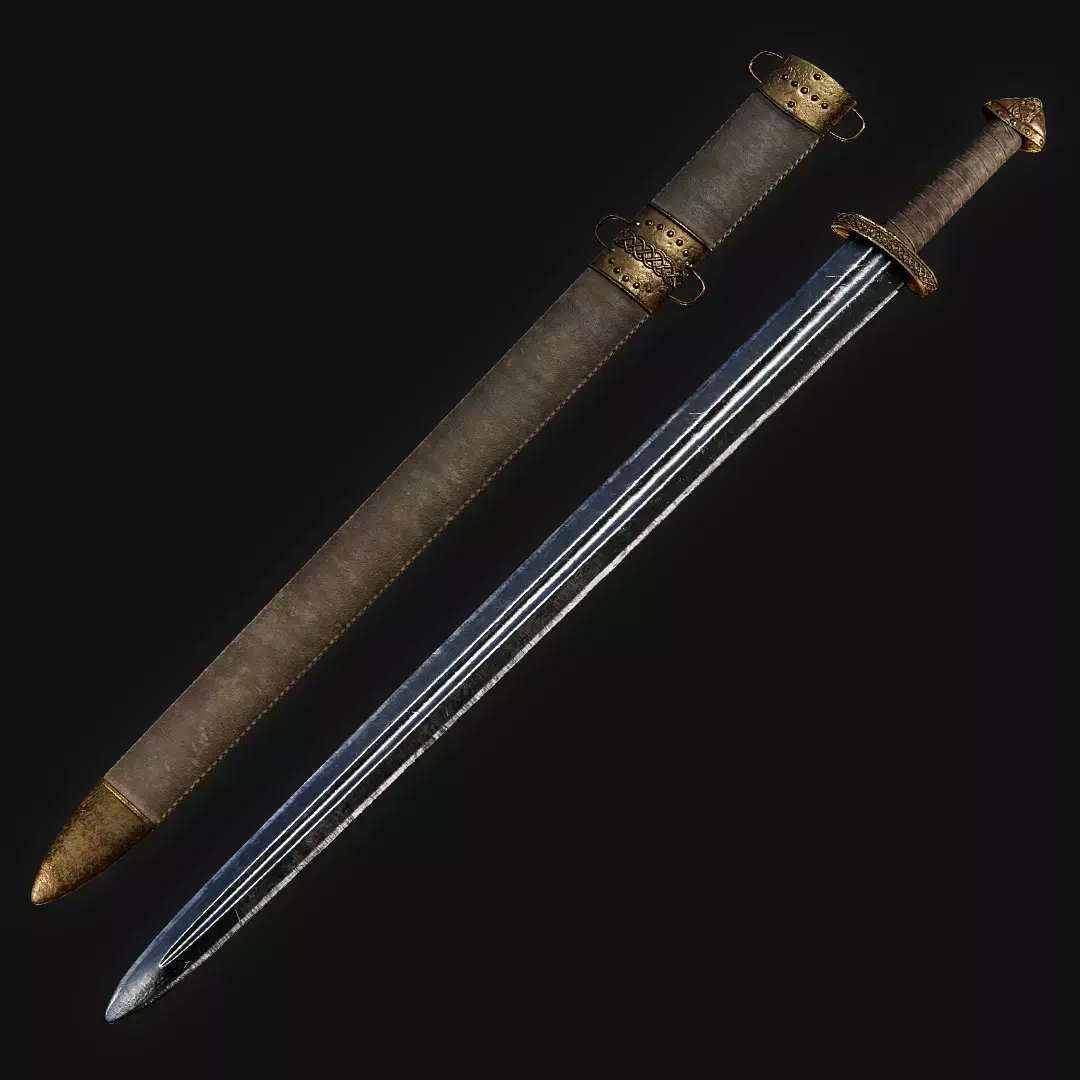 Viking Sword with sheats Low-poly 3D model