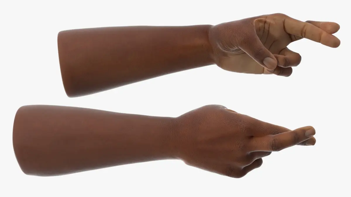 Black Male Hands with Hope Gesture 3D model