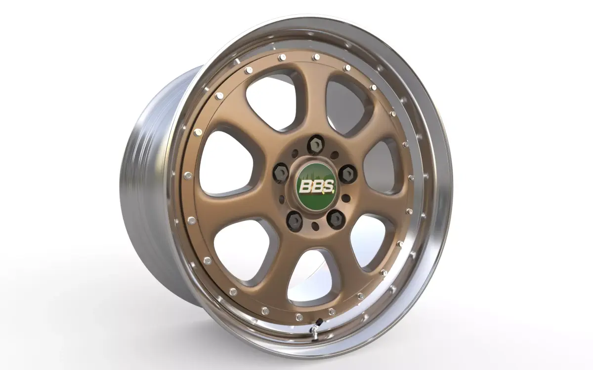 BBS Bugatti costom wheel and stock wheel 3D model