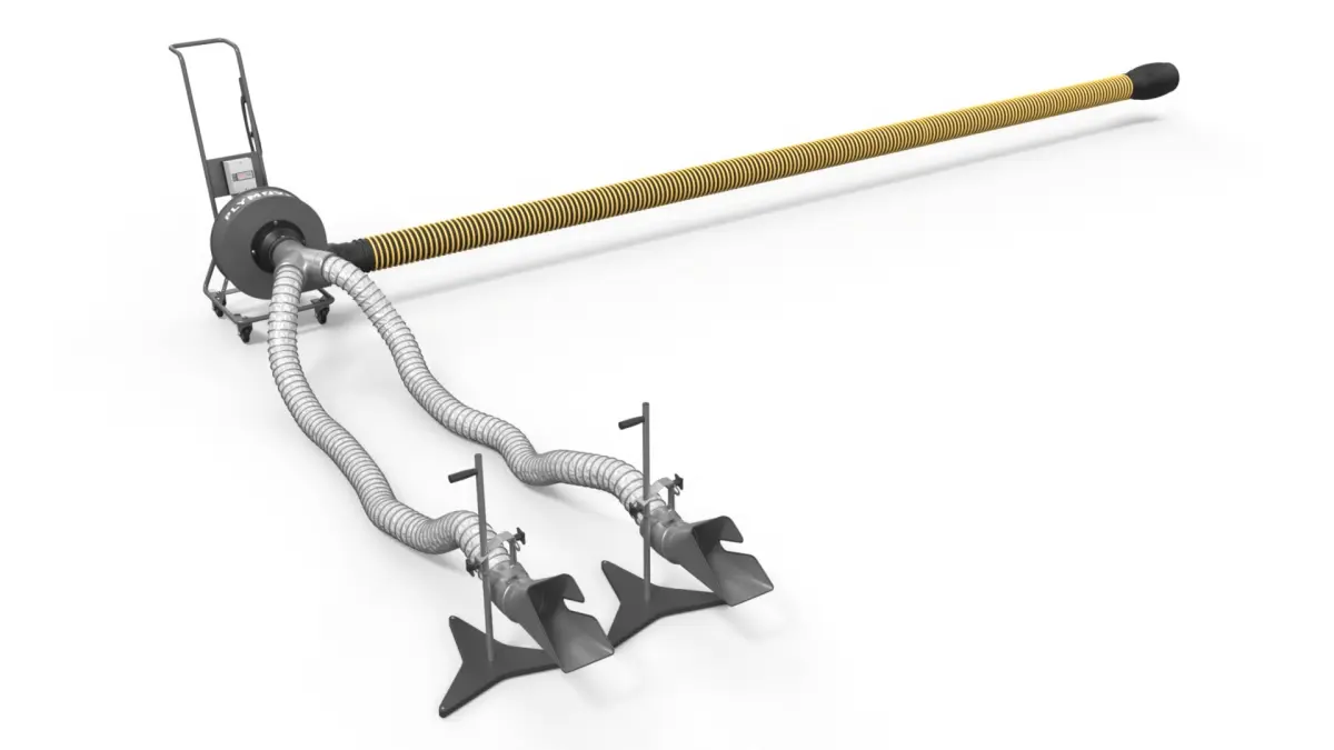 Plymovent Dual Hose Exhaust Extractor Yellow 3D model