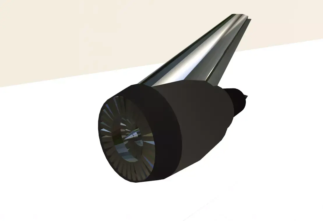 Low Poly Turbofan Engine Low-poly 3D model