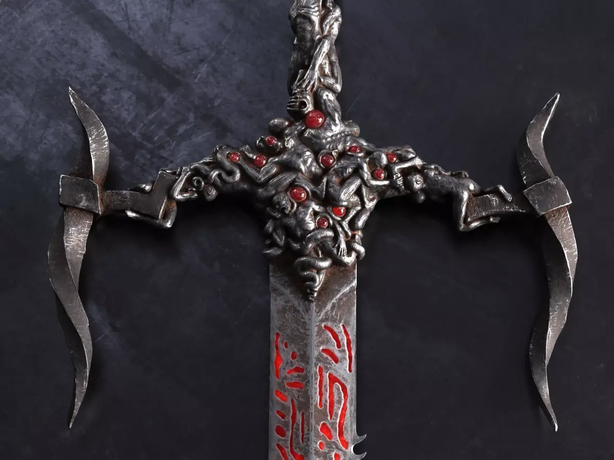 Stormbringer  Chaos Sword Low-poly 3D model