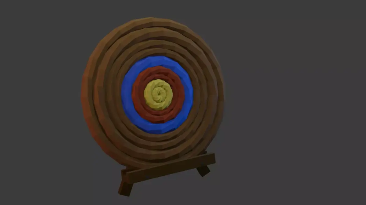 Low Poly Medieval tyle Archery Target Free low-poly 3D model
