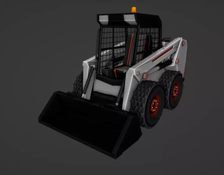 skid steer loader lowpoly Low-poly 3D model