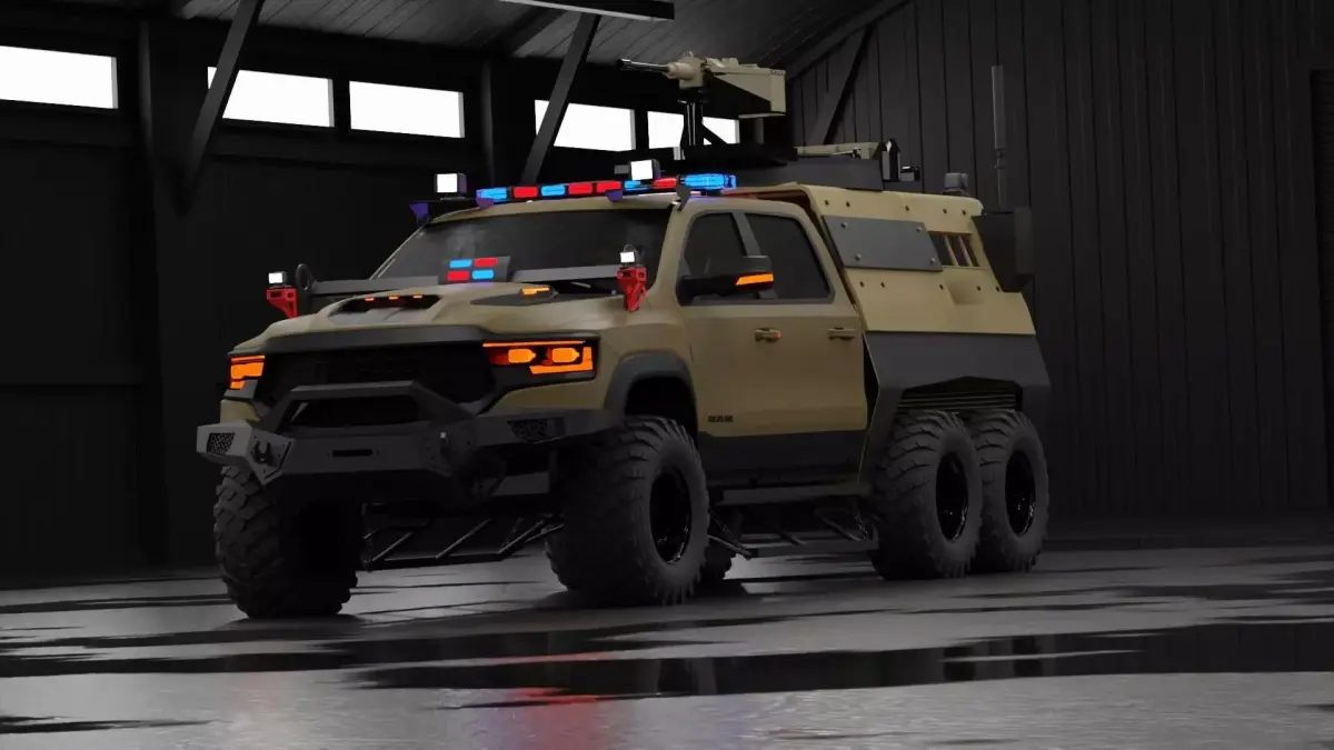 6x6 Armored Tactical Off Road Truck  Military Vehicle Rigged  3D model