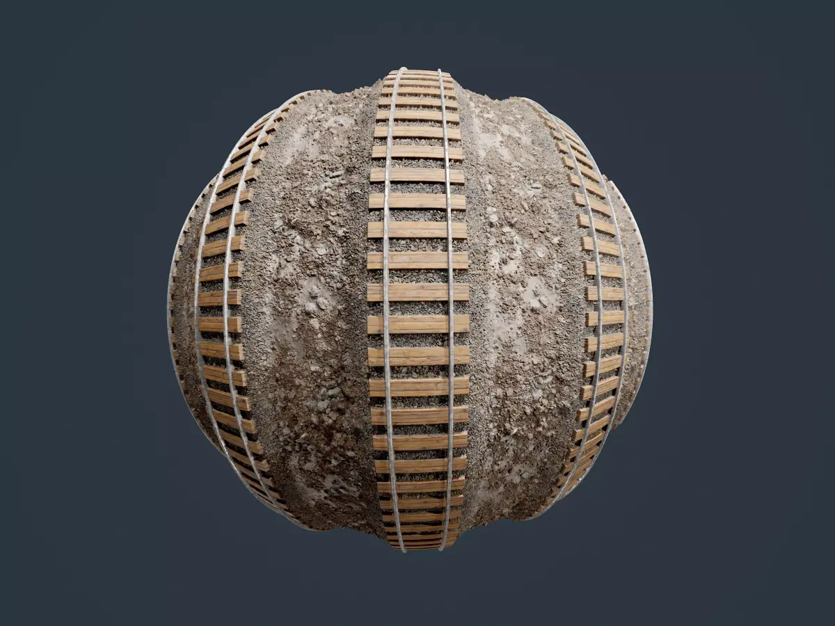 Train Tracks Seamless PBR Texture 07 Texture