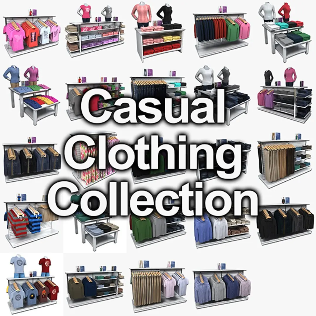Casual Clothing Collection 3D model