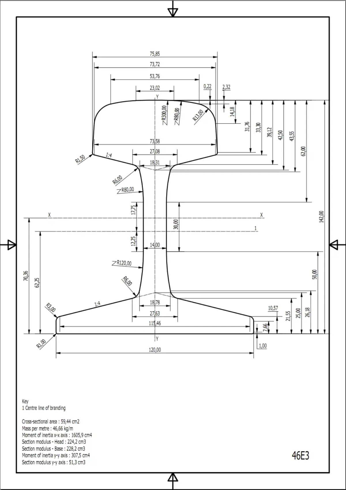 British Standard-EN13674  46E3  rail 3D model
