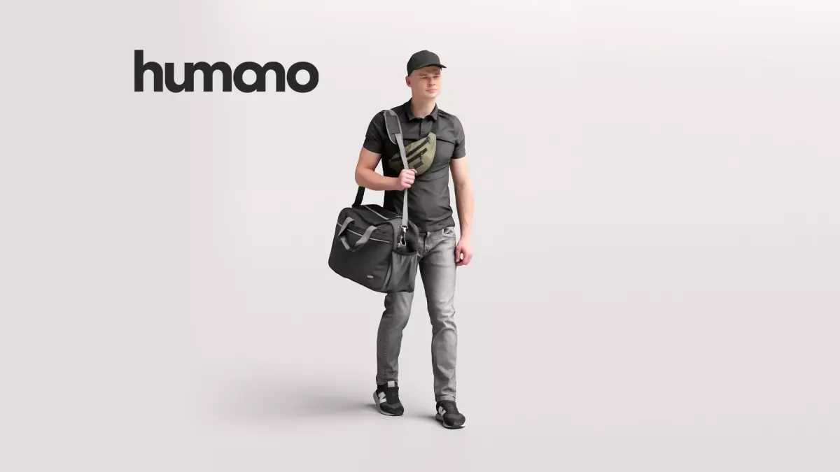 Humano Traveling Man with suitcase 2206-8 3D model