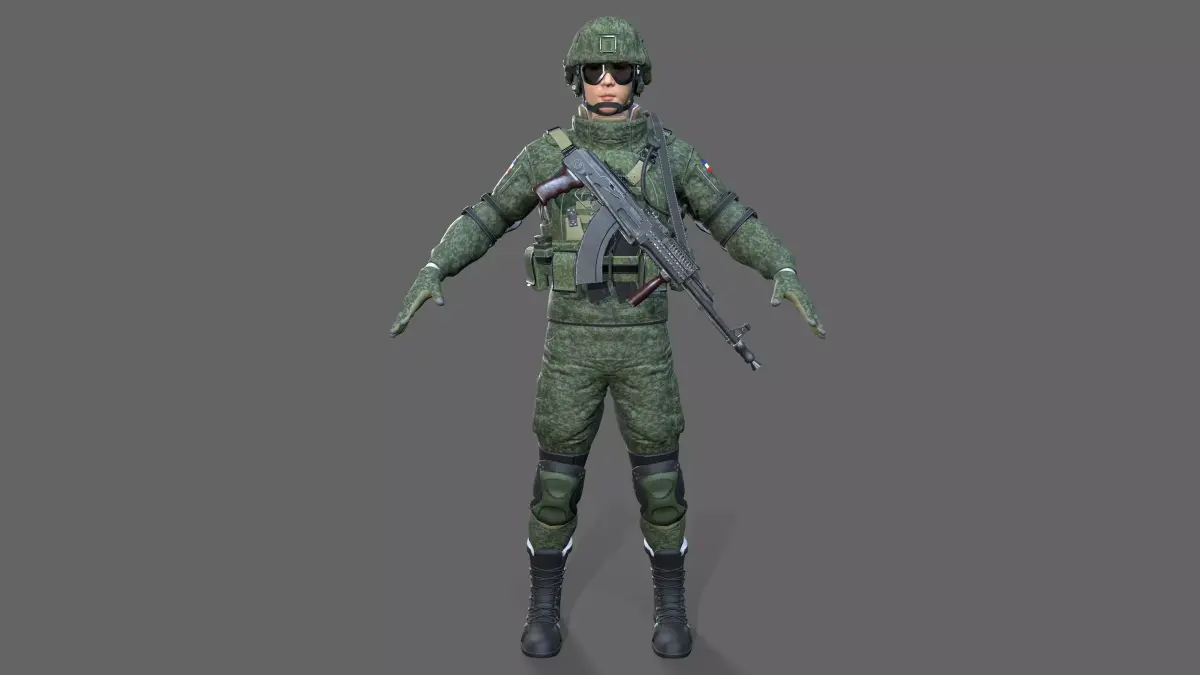  Russian Tactical Soldier Low-poly 3D model