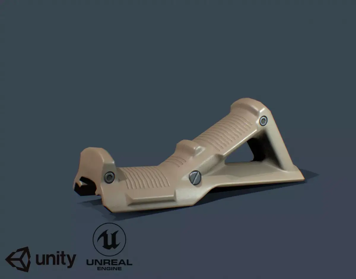 Angled Forp Grip Low-poly 3D model
