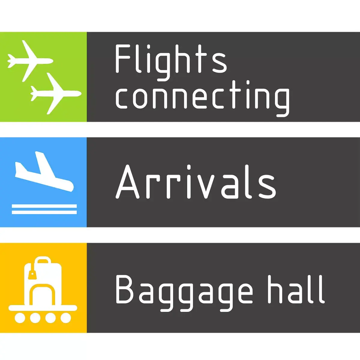 Pictograms for the airport 3D model