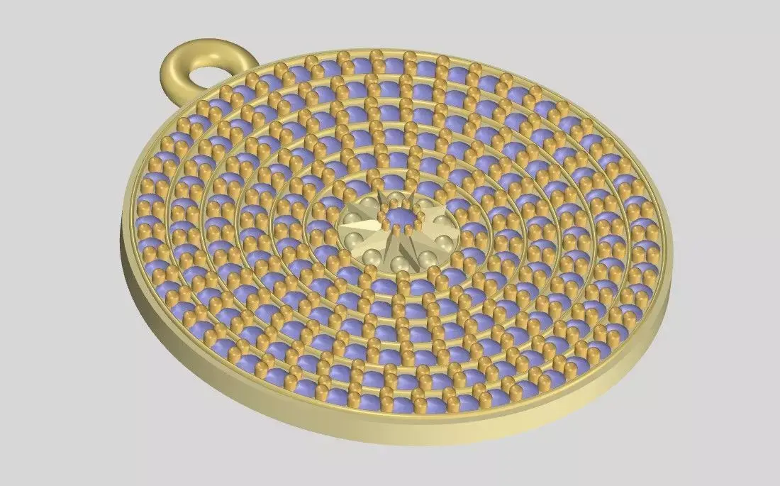 22mm Round Diamond Disc Pendant Design 3D print model