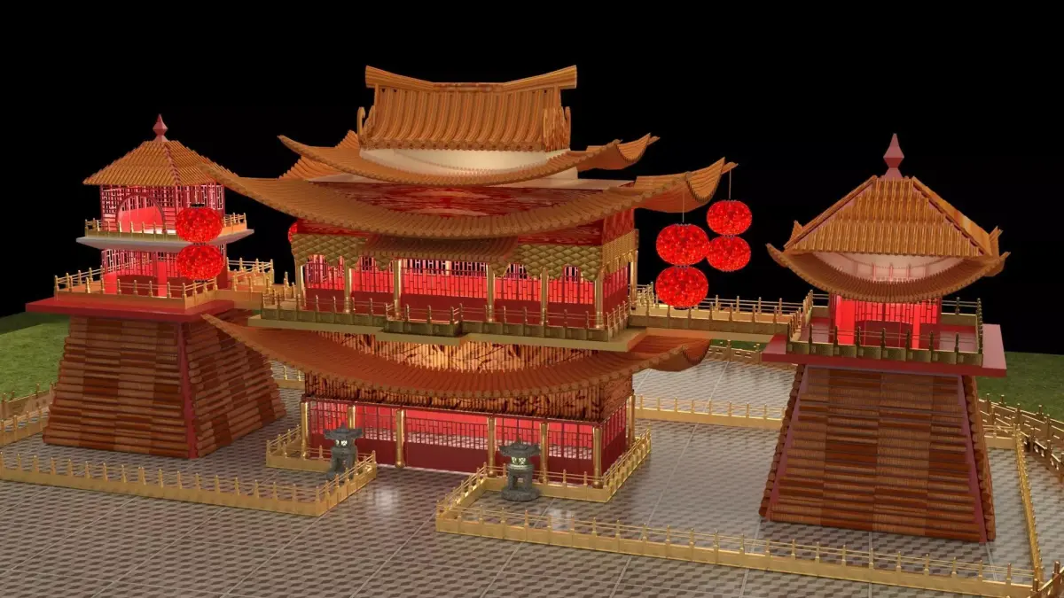 Chinese palace house 3D model