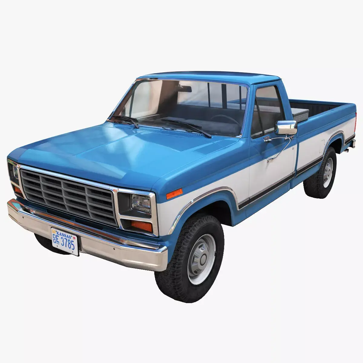 Standart pickup truck Low-poly 3D model