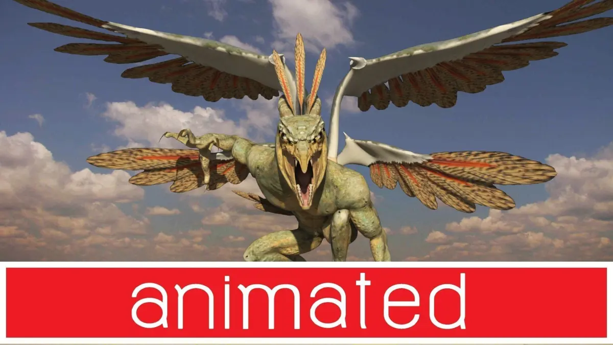 dragon-bird creature with wings Low-poly 3D model