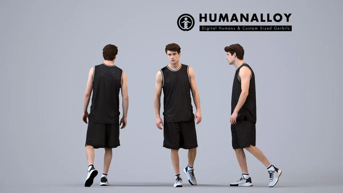 00505Liam005 - Adult Caucasian man exercising outdoors in 3D model