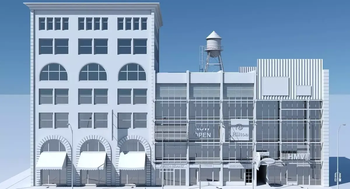 Commercial Building Facade 07 3D model