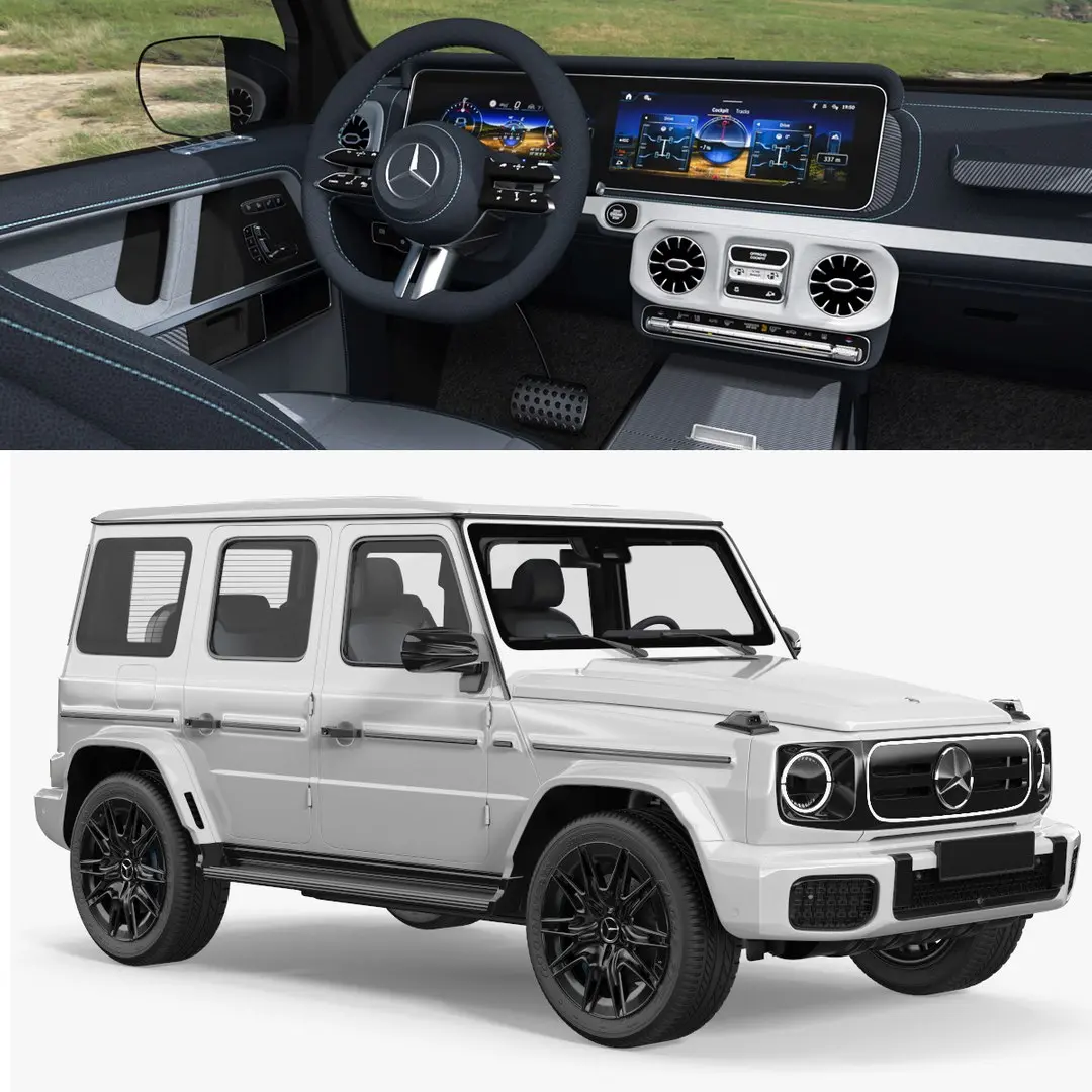 White Mercedes-Benz G580 2025 3D model