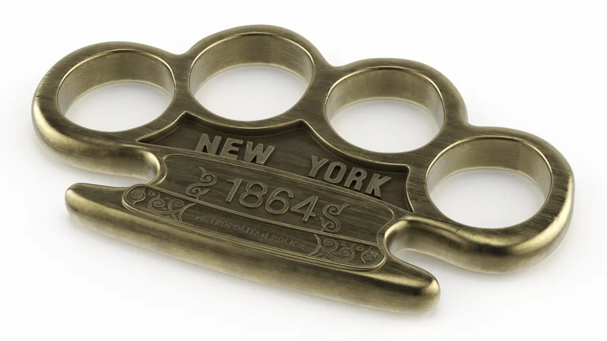 Vintage Police Knuckle New York 1864 Brass 3D model