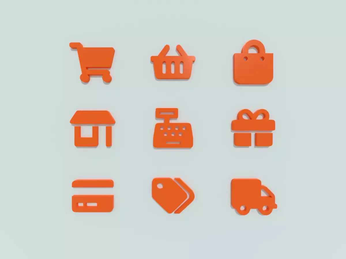E-commerce 3D icon collection 3D Model Pack