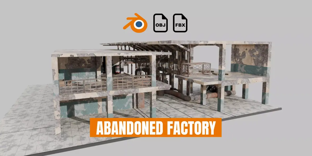 Abandoned Factory Low-poly 3D model buy