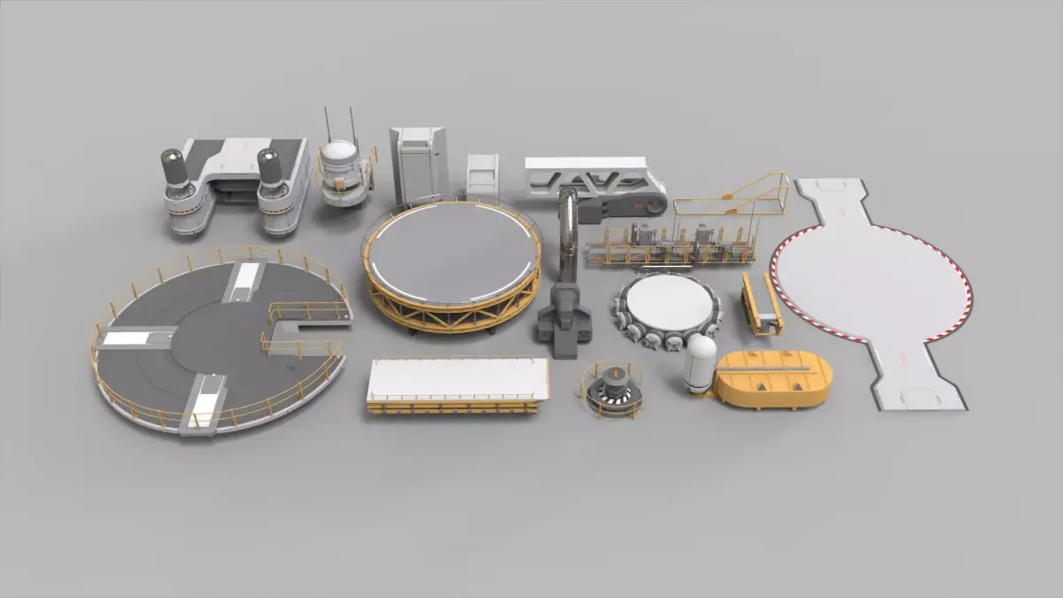 sci-fi Architecture kitbash 40 3D model