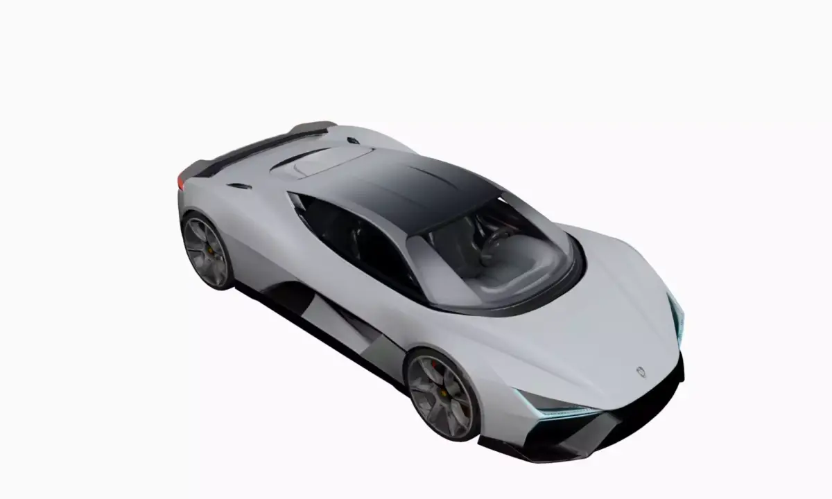 Futuristic Sports Car 3D Model Concept Hypercar Design 16 Free 3D model
