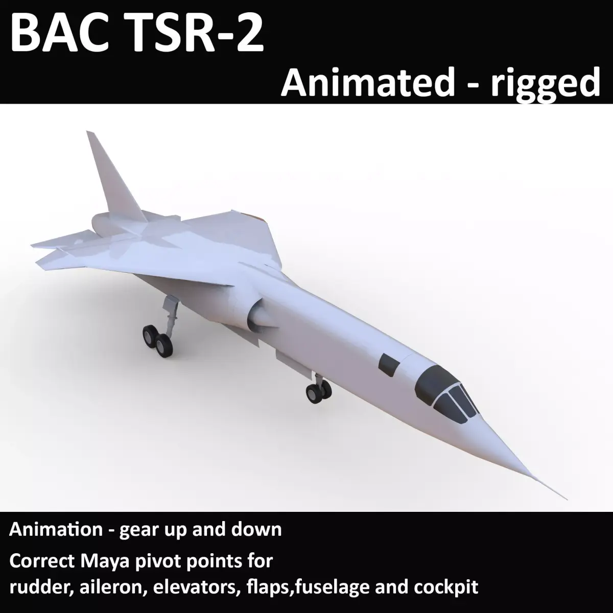 BAC TSR-2 Low-poly 3D model