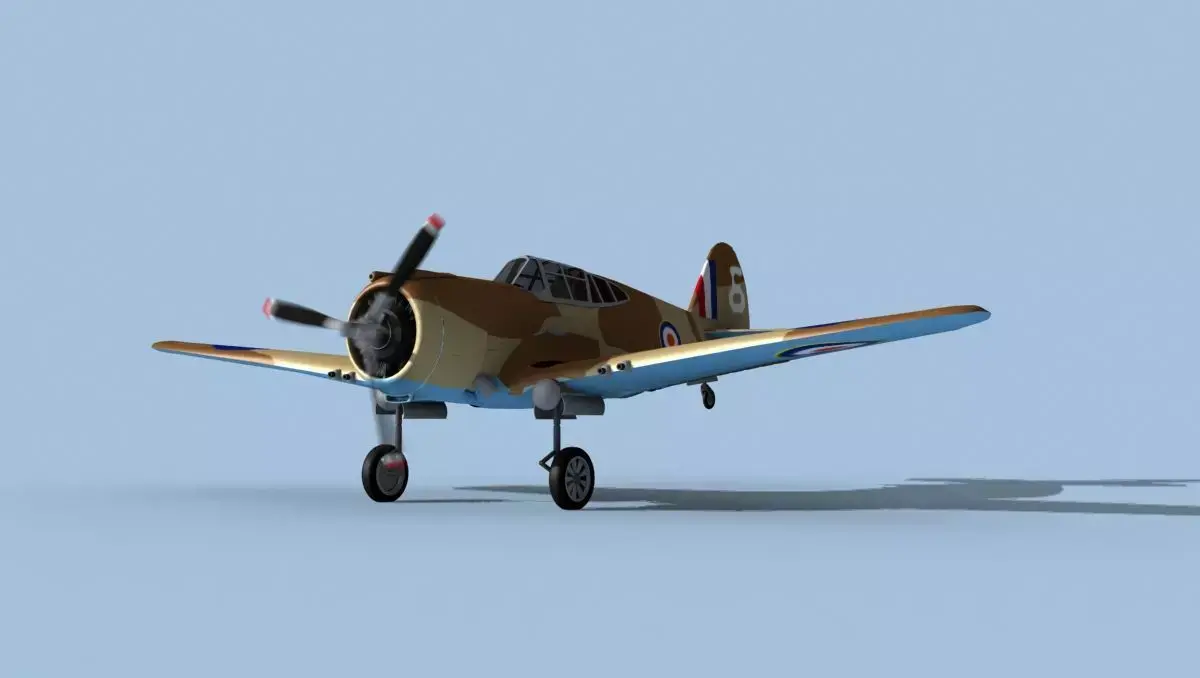 Curtiss H-75C Mohawk V23 RAF 3D model
