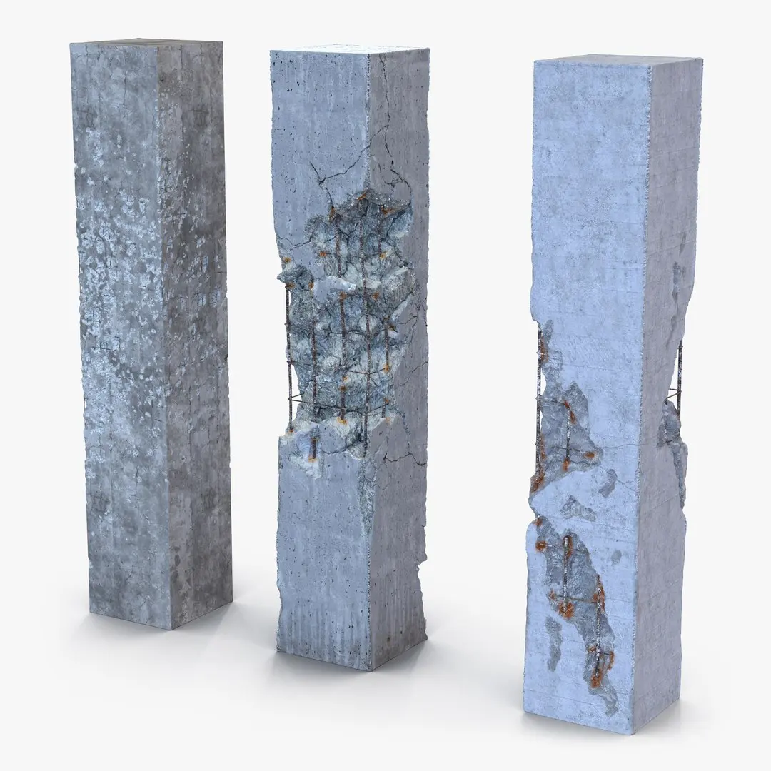 Concrete Pillars Set 3D model