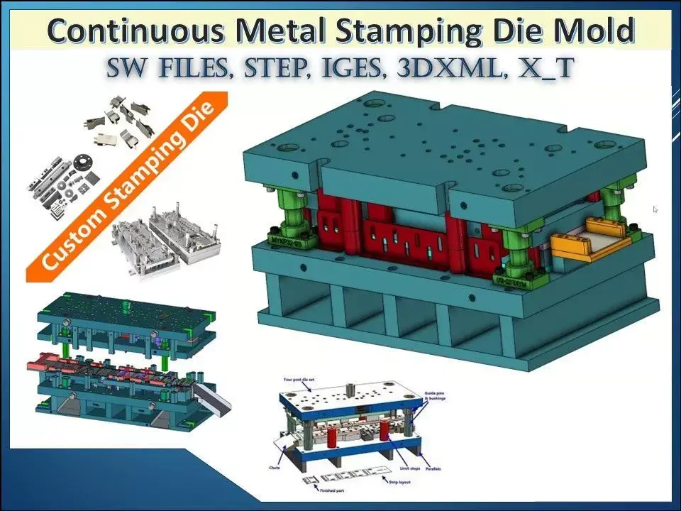 Continuous Metal Stamping Die Mold 3D CAD Model 3D model