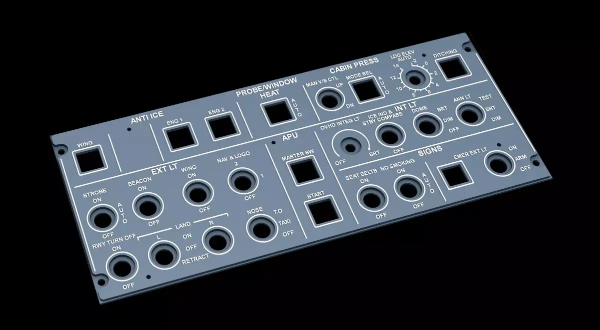 AIRBUS A320 OVERHEAD - LIGHTS PANEL 3D print model
