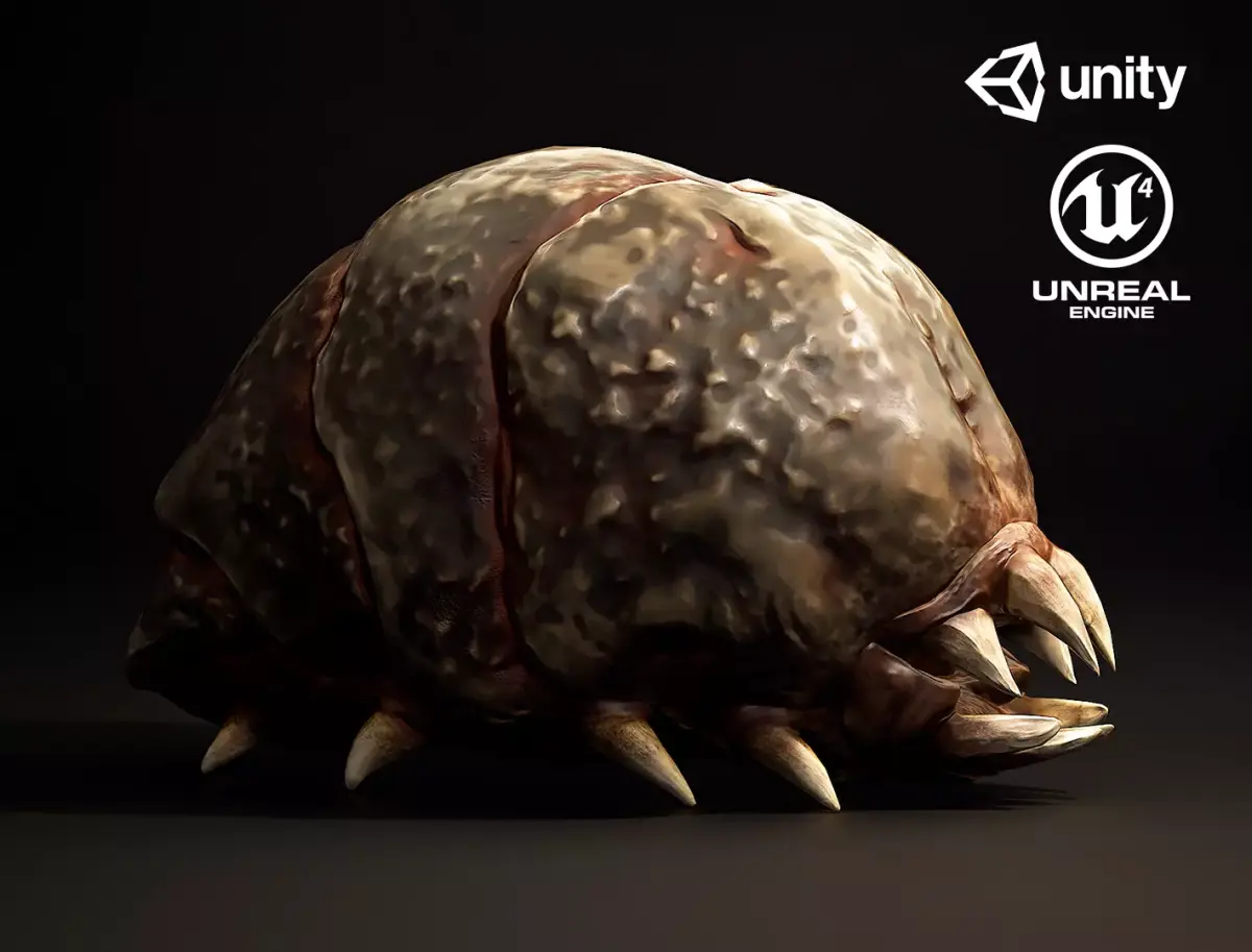Chrok Worm - Game Ready Low-poly 3D model Low-poly 3D model