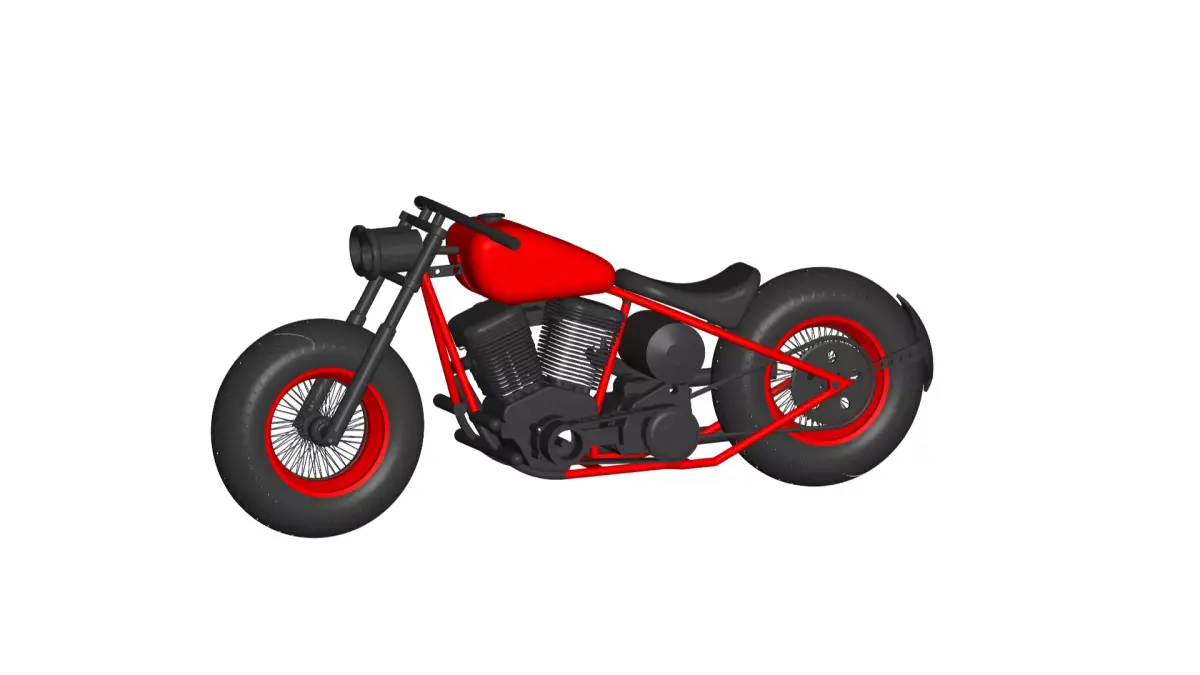 Bobber custom motorcycle 3D model buy