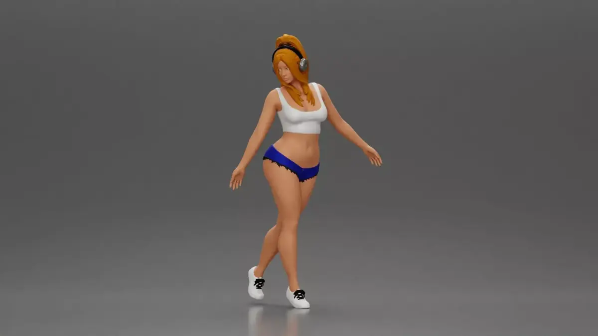 Girl embracing freedom rhythm grace and herself fully 3D print model