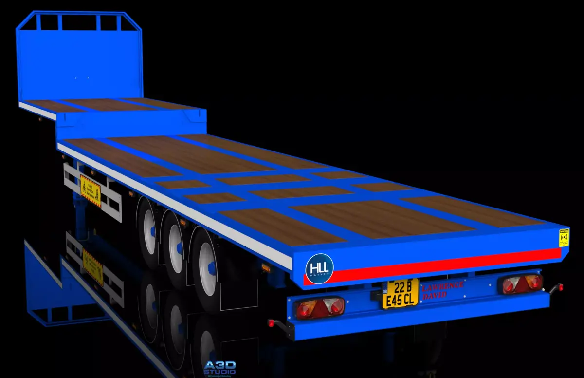 3D Lawrence David Flatbed Semi-Trailer Model 3D model