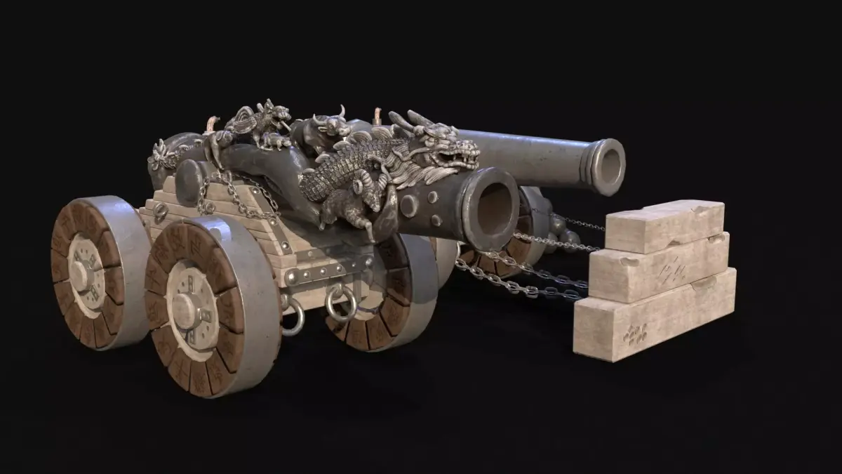 Chinese Zodiac Animals Cannon Low-poly 3D model