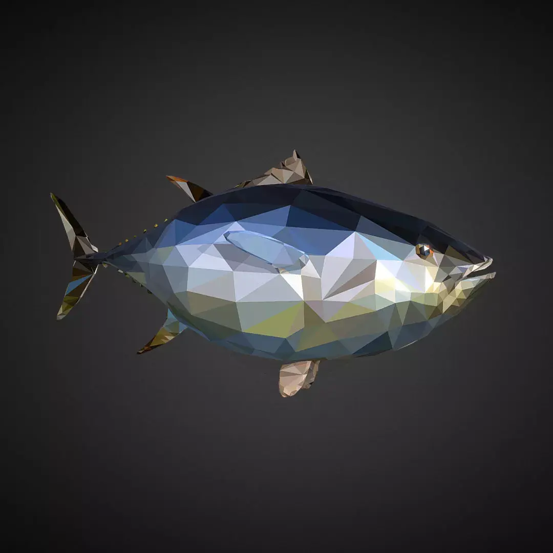 Tuna Low Polygon Art Ocean Fish Low-poly 3D model
