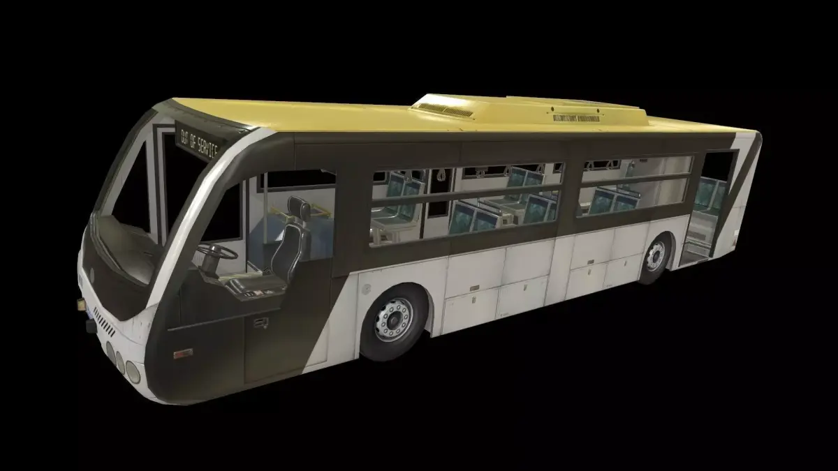 Airport Bus Low-poly 3D model purchase