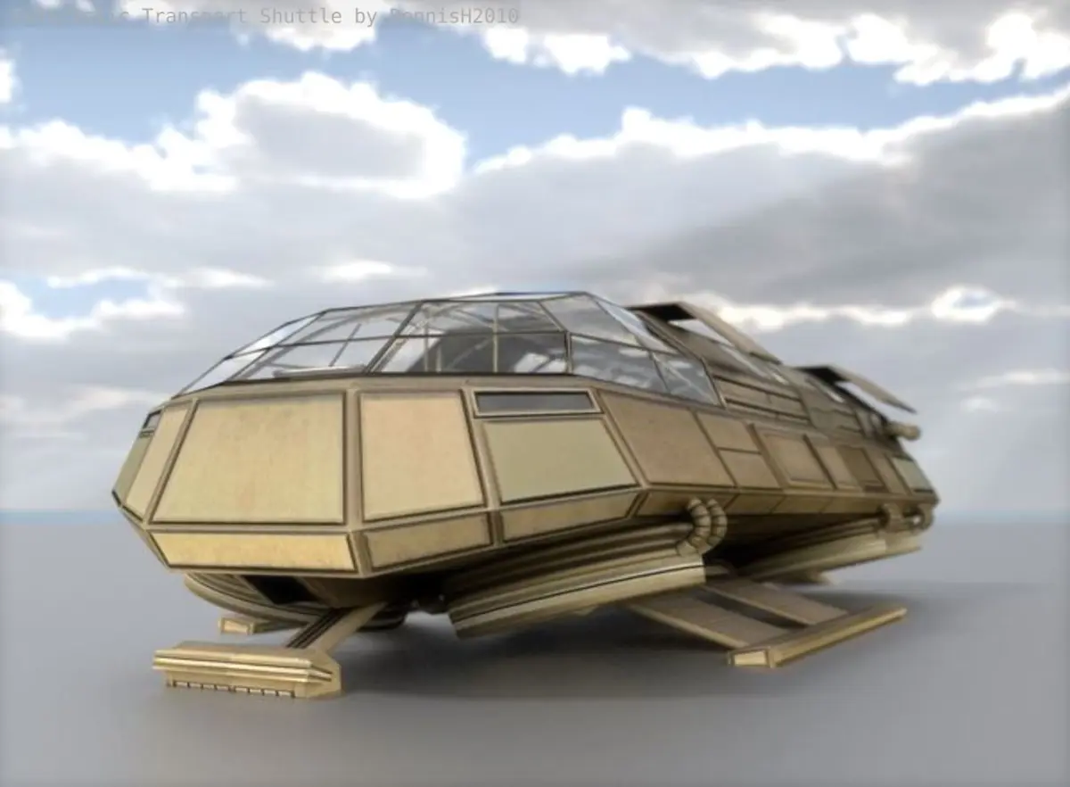 Futuristic Transport Shuttle  Free low-poly 3D model