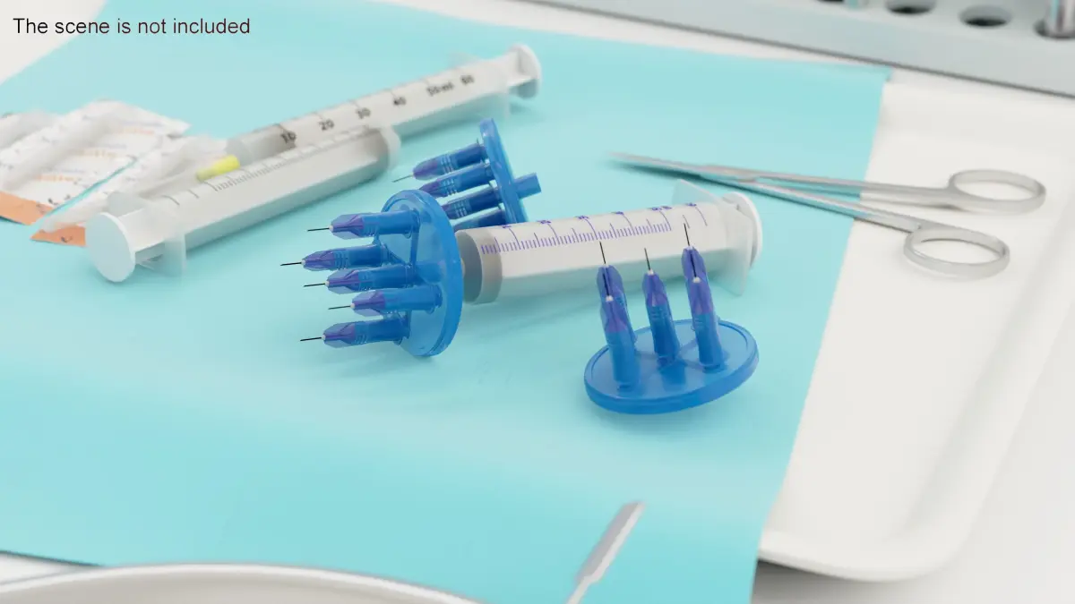 Multi Injector 5 Needles Circular Blue 3D model