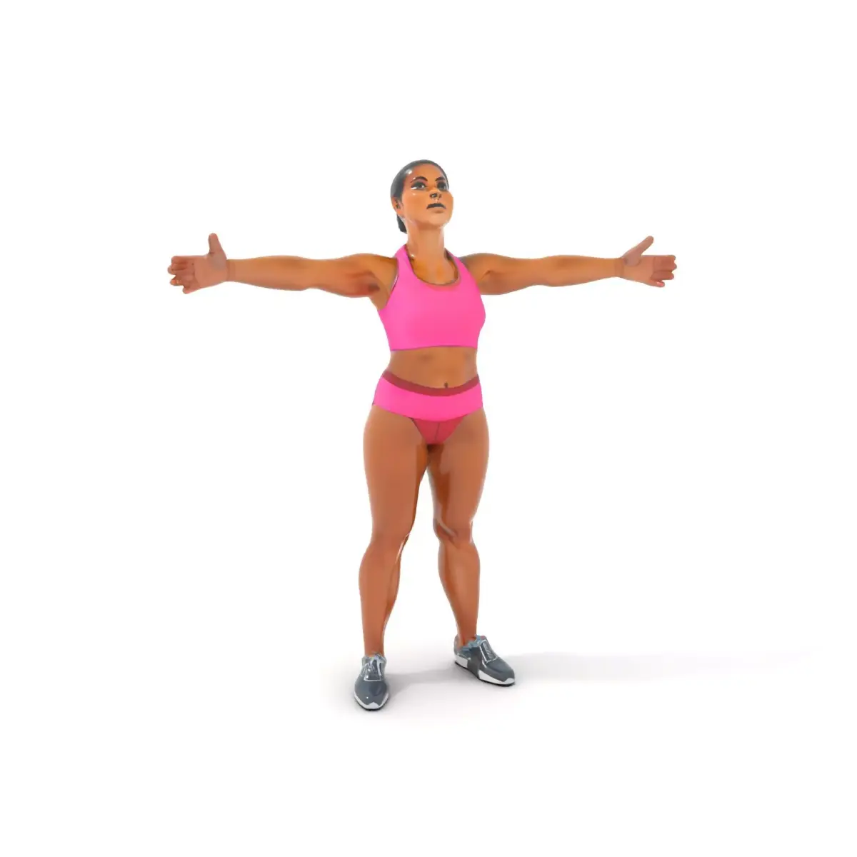 Athletic Female Fitness Outfit model pack Low-poly 3D model