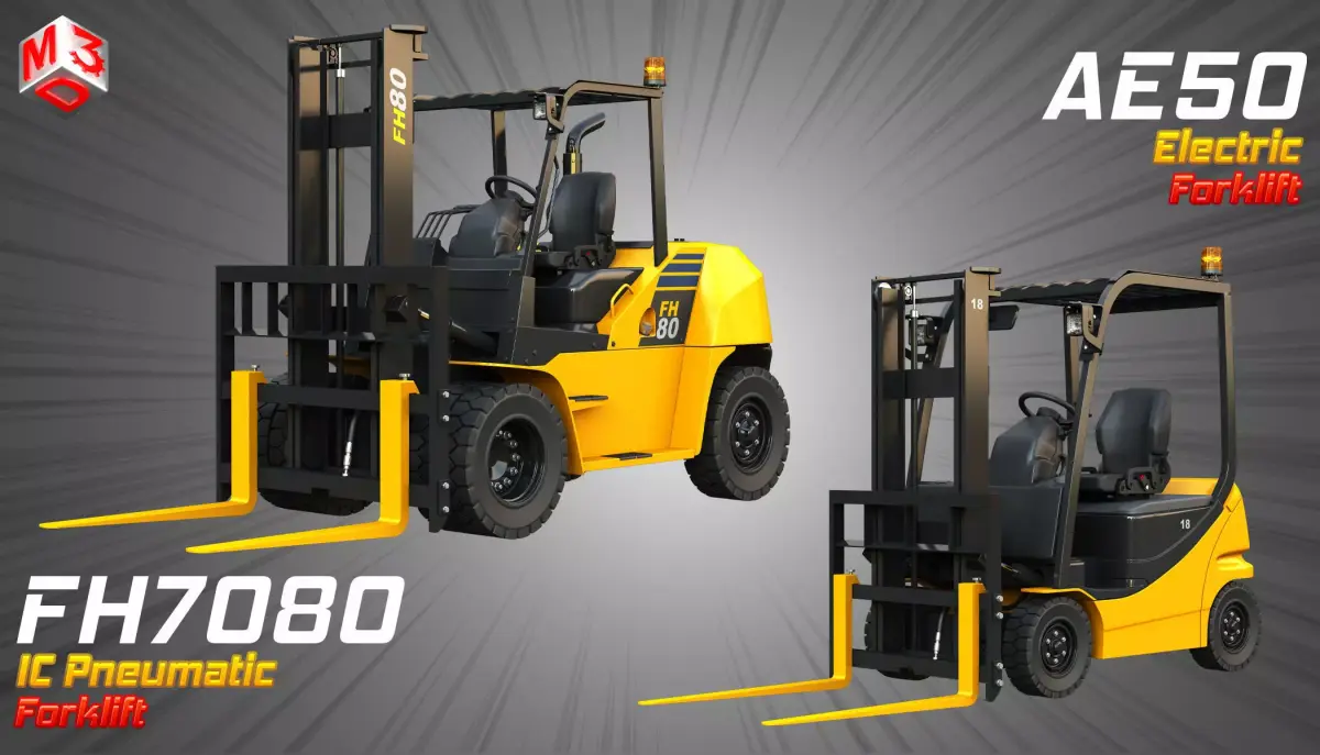 FH7080 - AE50 Forklifts  2 in 1 3D Model Pack