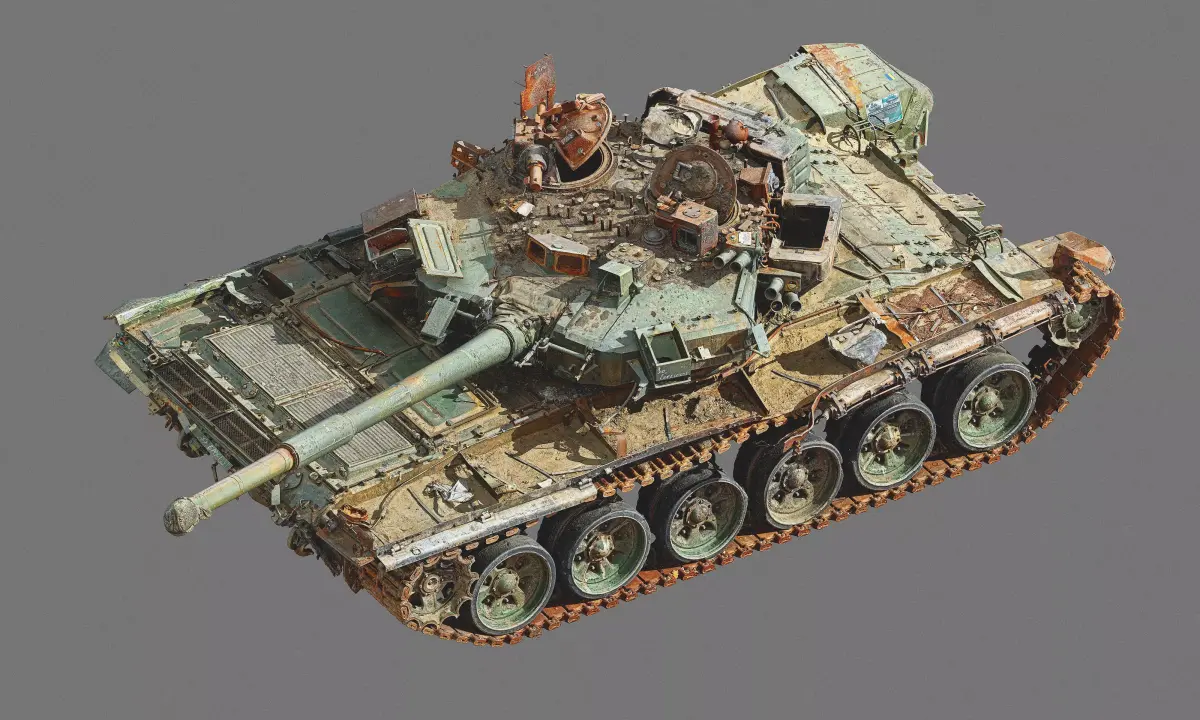 T90A destroyed 3D model